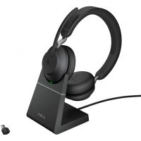 jabra evolve2 65 auriculares inalambricos negros  soporte de carga usb-c