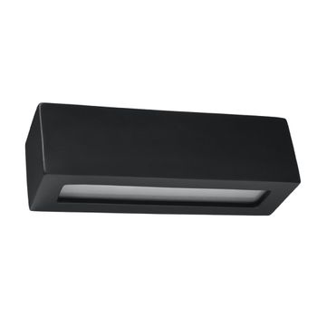 Lámpara de pared negro cerámica/vidrio alt. 10 cm