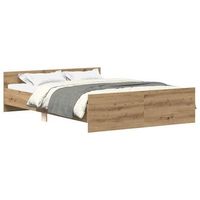 estructura de cama sin colchon roble artesanal 150x200 cm vidaxl