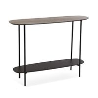 consola de entrada en aglomerado efecto madera y metal marron y negro