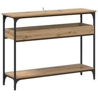 mesa consola con estante roble artisan 100 x 29 x 75 cm