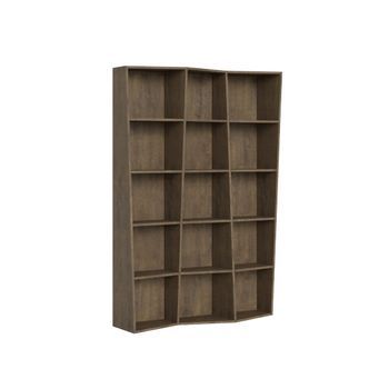 Librería De Madera Blanca Desestructurada Brika 317 Cm-color Marrón-anchura 137 Cm