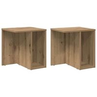 mesa auxiliar 2 uds roble artisan 37 x 32 x 40 cm vidaxl