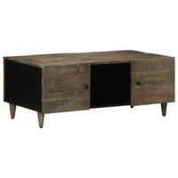 mesa de centro madera maciza de mango gris claro 100x54x40 cm vidaxl