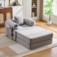 sillon de pana con reposapies diseno ergonomico acolchado grueso marco metalico robusto bolsillo lateral y cojin incluidos