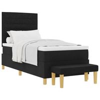 cama tipo box spring con cabecera negro 200 x 90 cm tela vidaxl