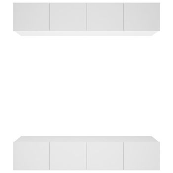 Muebles Para Tv 4 Uds Madera Contrachapada Blanco 80x30x30 Cm Vidaxl