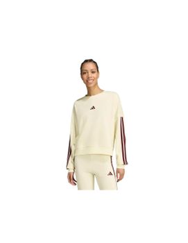 Sudadera adidas W 3 Bandas Ft Swt Marfil/Granate