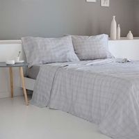 juego de sabanas nervion gris saten algodon  200 hilos 250x260 cama 160