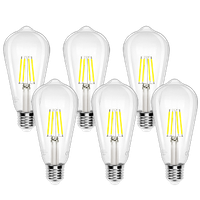 aigostar bombilla led e27 con filamentoluz fria 6500k4w equivalente a 40w470 lumenesno regulablebombillas decorativaspack de 6 uds
