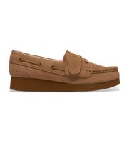 clarks para mujer 26186339 mocasines de ante polden moc marron 38 plano cordones casual