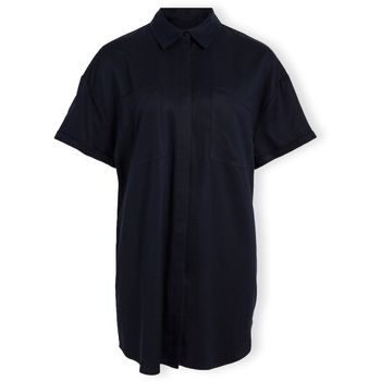 Vila Blusa Harlow 2/4 Oversize Shirt - Sky Captain para mujer