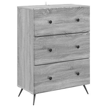 Cajonera 66 X 34,5 X 90 Cm Madera De Ingeniería Gris Sonoma Vidaxl