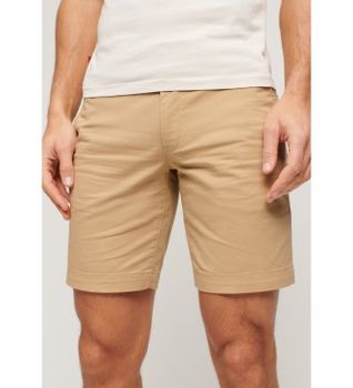Superdry para hombre. M7110422A Pantalón corto chinos elásticos beige (36), Casual, Algodón