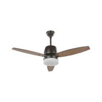 ventilador de techo con control remoto diseno moderno de 3 aspas metal negro y madera oscura mlava