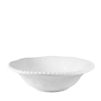 Ensaladera en melamina blanca con borde de cuerda 30.5x30.5x9cm