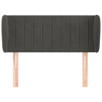Cabecero Cama Mueble De Dormitorio De Terciopelo Oscuro 93 X 23 X 78/88 Cm Gris M02_0008303