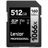 tarjeta sd lexar professional 1066x 512 gb uhs-i 160 mbs 120 mbs negra