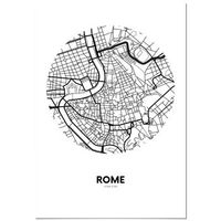 panorama cuadro de aluminio mapa circulo de roma 70x100 cm