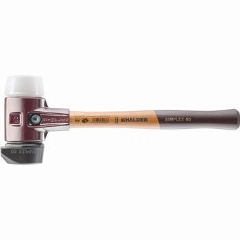 Halder Simplex Maza Goma Rellena, Con Pie Integrado / Superplástico, Con Carcasa De Hierro Maleable Y Mango De Madera De Alta Calidad - D=80 Mm - 3027.280