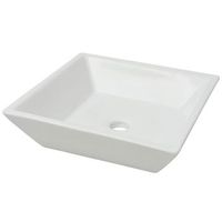 lavabo cuadrado de ceramica 415x415x12 cm blanco vidaxl