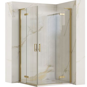 Cabina De Ducha Rea Hugo Double Brush Gold 90x100