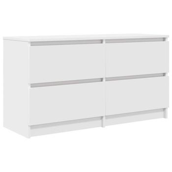 Mueble Para Tv | Mueble De Salón | Mesa De Tv Madera Contrachapada Blanco 100x35x54 Cm