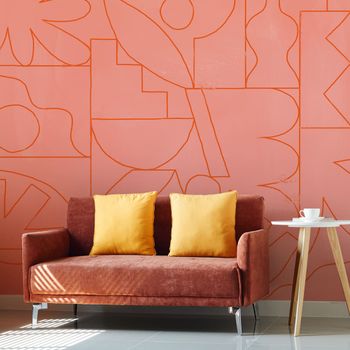 Papel pintado panorámico fragments, rosa 340 x 250cm