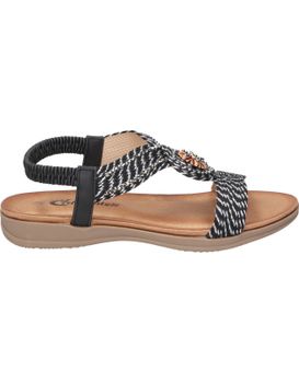 Sandalias Planas Para Mujer Calzapies F1924005 Negro 38