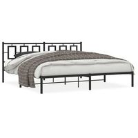 estructura de cama con cabecero metal negro 193x203 cm