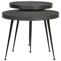 2 uds mesas de centro - mesas bajas - mesas de cafe madera contrachapada negra