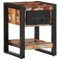 mesilla de noche multicolor 35x34x45 cm madera maciza reciclada vidaxl