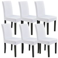 neuhaus set de 6 x funda para silla en color blanco material extensible y elastico para diferentes tamanos de sillas