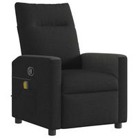 sillon reclinable de masaje de tela negro cfw759517