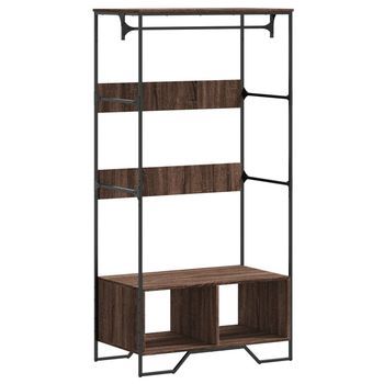 Armario De Madera De Ingeniería Marrón Roble 90x50x180 Cm Vidaxl