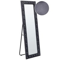 espejo de pie de terciopelo gris oscuro 50 x 150 cm soporte vidrio ansouis