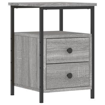 Mesita De Noche Madera De Ingeniería Gris Sonoma 34x35,5x50 Cm