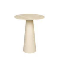 mesa auxiliar redonda efecto travertino o40cm h52cm - beige