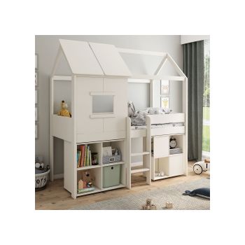 Kids Avenue Ordi Midi Playhouse Bed with Desk & Cube