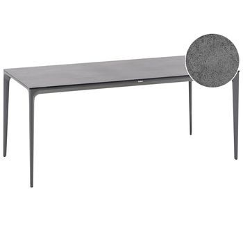 Mesa De Comedor De Jardín Con Tablero De Hpl Y Estructura De Aluminio Resistente A Los Rayos Uv Agua Óxido Gris Oscuro Sovareto