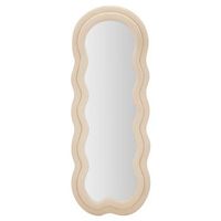 espejo de pared de terciopelo beige cm 60x4x160