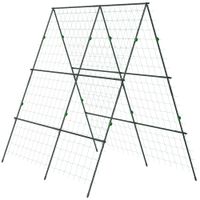 outsunny soporte para plantas trepadoras de jardin triangular con estructura de acero para frutas verduras 180x100x180 cm verde