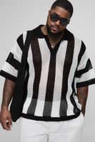 polo plus oversize recto de punto con rayas cream