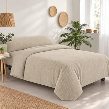 Donegal Collections - Funda Nórdica Coralina Lisa Invierno 200gr - 2 piezas - Disponible para camas de 90cm, 105cm, 135cm, 150cm y 180cm - Beige, Gris, Rosa y Azul