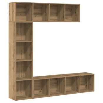 Estantería，librería，armario De Libross Para Libros 3 Uds Madera Ingeniería Roble Artesanal