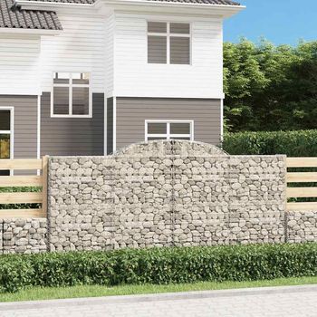 Cestas De Gaviones 2 Piezas | Gavión Para Piedras | Gavión Decorativo Forma De Arco Hierro 300x50x140/160 Cm Cfw668617