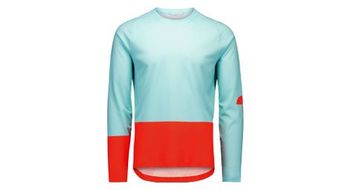 Camiseta de manga larga poc motion air azul naranja para hombre