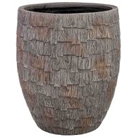 macetero de fibra de vidrio marron 46x46x53cm