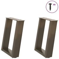 patas para mesa de centro en forma de u 2 unidades acero natural 28 x 42-43 cm vidaxl