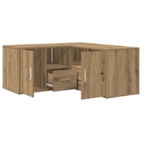 mueble de esquina madera ingenieria roble artisian 160x40x45 cm vidaxl